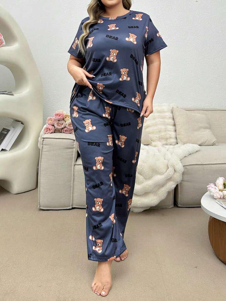 Teddy Bear Printed Night Suit