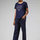 Blue Heart Printed Night Suit
