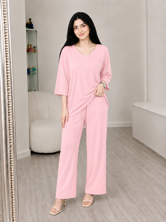 Pastel Pink Plain Plazo