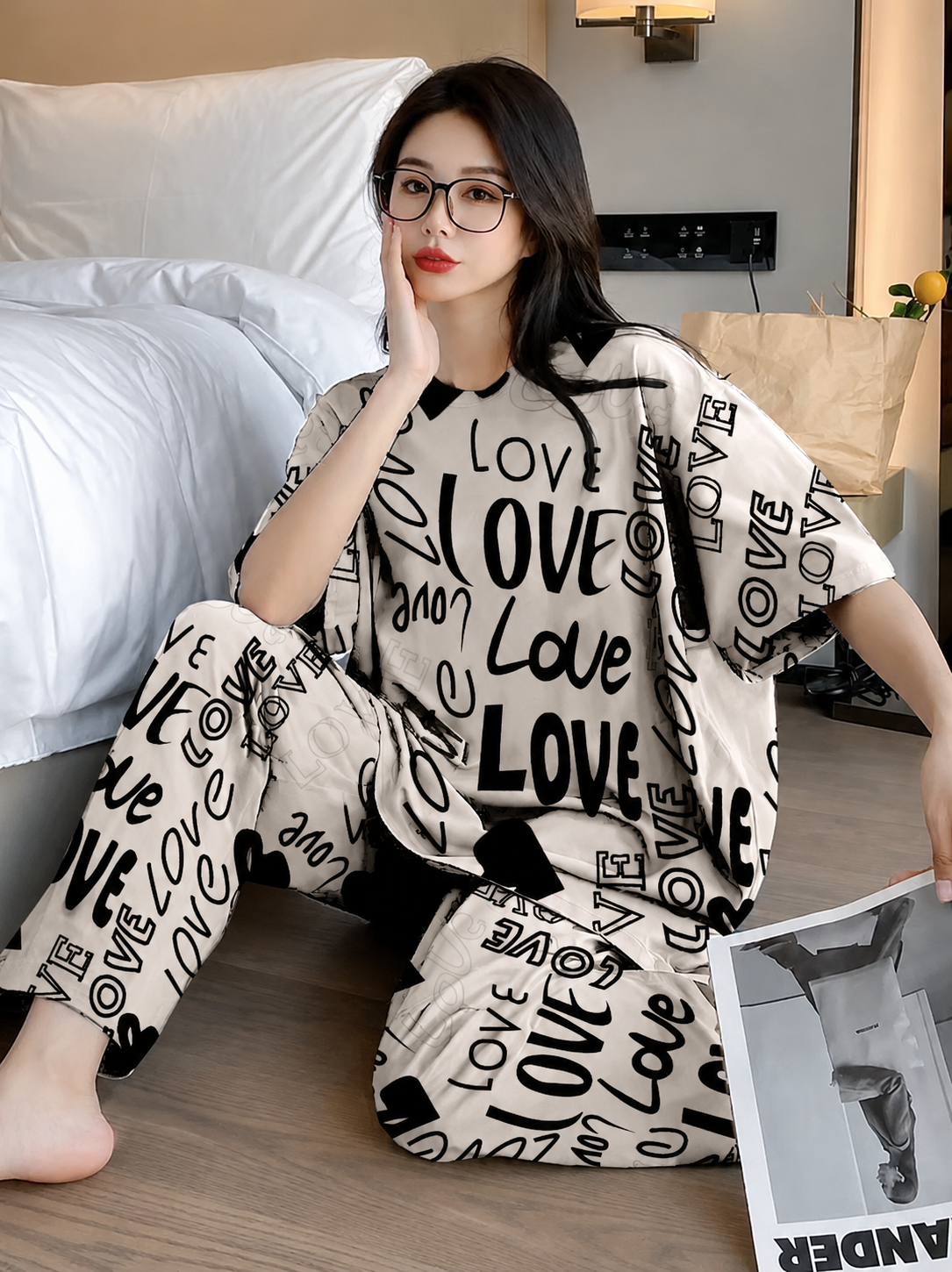 SR Skin Love Printed Night Suit
