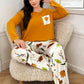 Mustard Pocket Flower Print Night Suit
