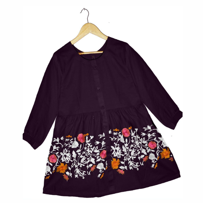 Floral Embroidery Tunic Dress