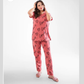 T-pink love heart printed night suit