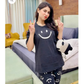 Black Smile Printed Night Suit