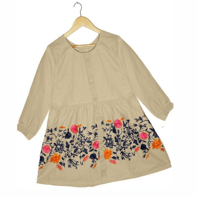 Floral Embroidery Tunic Dress
