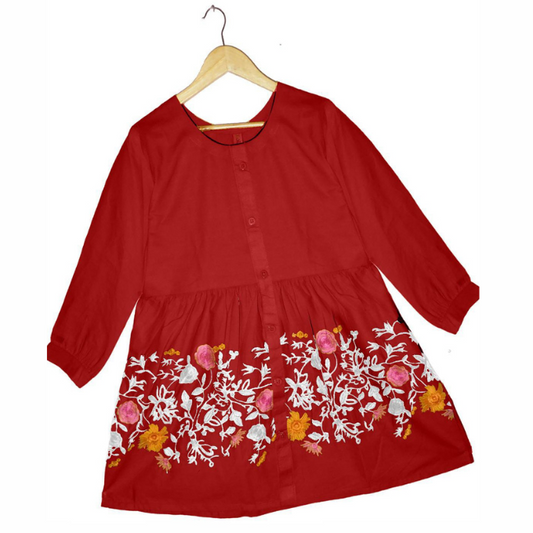 Floral Embroidery Tunic Dress