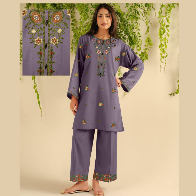 2 Piece Embroidery Suit