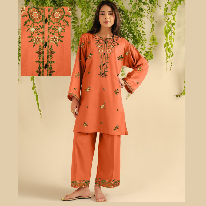 2 Piece Embroidery Suit