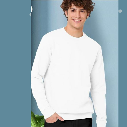 PREMIUM PLAIN SWEATSHIRTS - WHITE