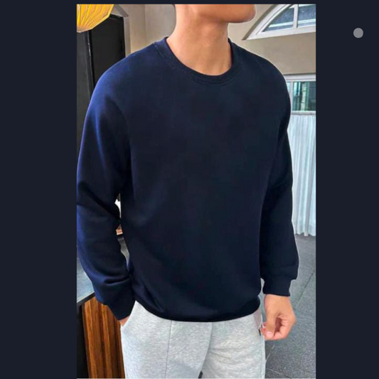 PREMIUM PLAIN SWEATSHIRTS - NAVYBLUE