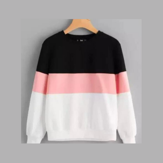 Black Pink And White Block Sweatshirt