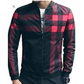 Red Checkered Printed Zipper Jacket