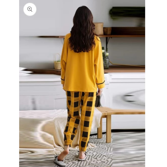 Yellow Mickey Mouse Printed Night Suit