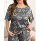 Grey Heart Printed Night Suit