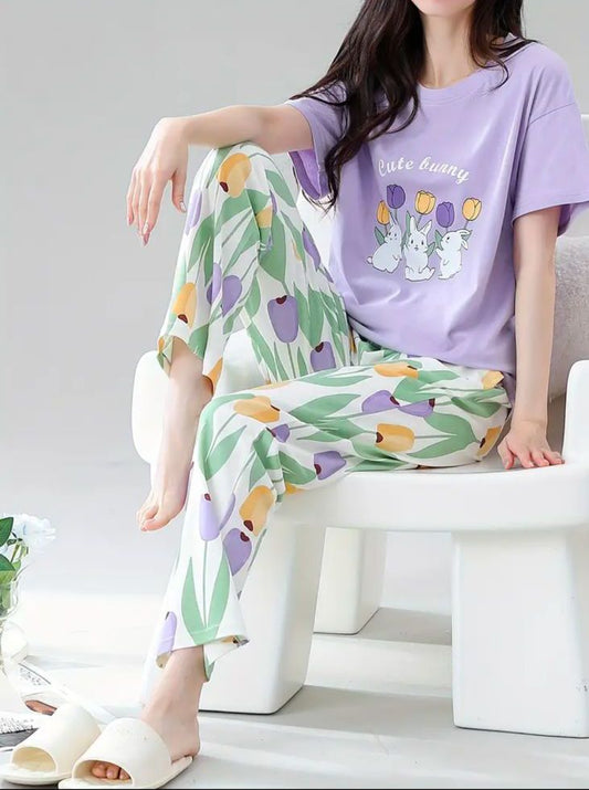 Cute Bunny Printed Night Suit
