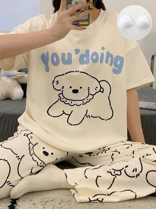 Puppy Print Night Suit