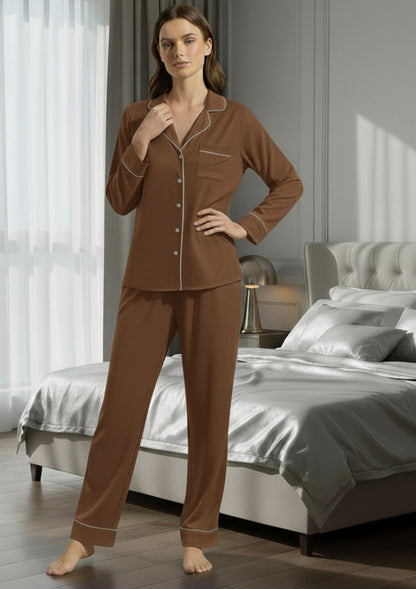 Brown  Gersey Suit