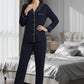 Navy Brocia Velvet Suit