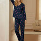 Glitter Heart Print Navy(Dilber khush) Set