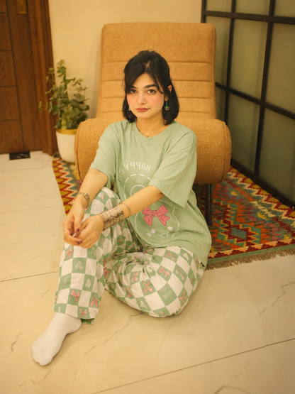 Happy day printed Night suit